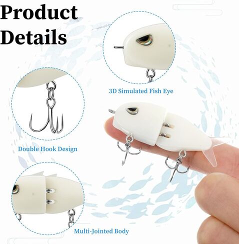 Glide Baits Jointed Swimbait, Freshwater/Saltwater Multi Jointed Swimbait Wobbler, Bass Pike Salmon Trout Muskie Fishing Lure, Amazing Fishing Gear Present for Family in Saudi Arabia