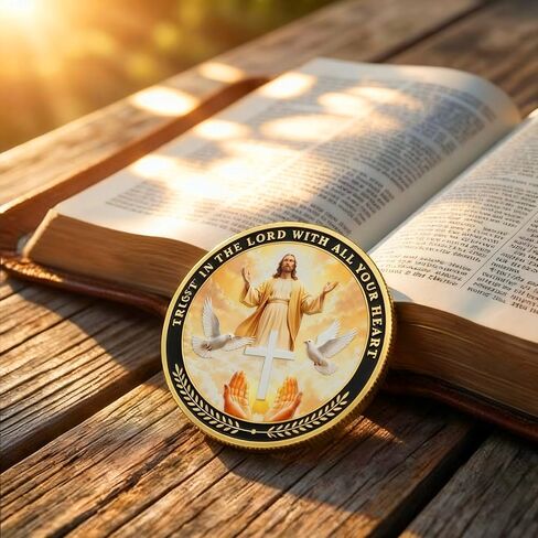الثقة في الرب مع كل قلبك تحدي عملة - الدافع المسيحي الرمز المميز للجيب ، الثقة في God Daily تذكير in Saudi Arabia