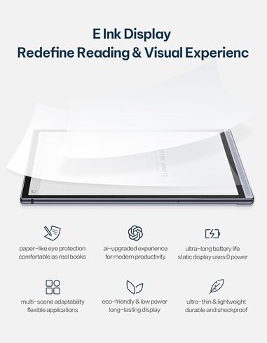 تابلت AINOTE Air 2، 8.2 بوصة بتقنية AI E Ink Tablet، تابلت ذكي لتدوين الملاحظات الورقية مع قلم وإضاءة قابلة للتعديل، نسخ متعدد اللغات، إدارة جدول محاضر الاجتماعات in Kuwait