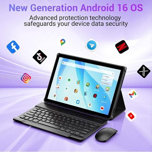 حزمة تابلت 2026 الكل في واحد مقاس 11 بوصة بنظام Android 16، وذاكرة وصول عشوائي 36 جيجابايت وذاكرة وصول عشوائي سعتها 256 جيجابايت (1 تيرابايت TF)، وتقنية 2K IPS Widevine L1، وحافظة قلم لوحة مفاتيح وماوس، و8 النواة T606,8000 مللي أمبير في الساعة، وشبكة واي  in Kuwait