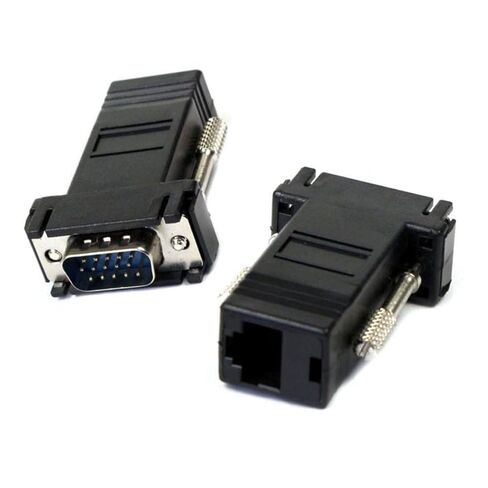 Adapter 2pcs/Set VGA RGB Male to Male Over Cat6 Cat5e RJ45 Female Ethernet Modualr Adapter for Computer Monitor in Saudi Arabia