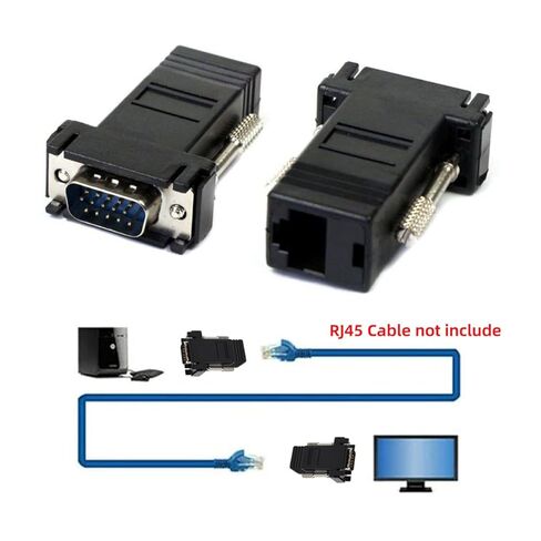 محول 2 قطعة/المجموعة VGA RGB ذكر إلى ذكر أكثر من Cat6 Cat5e RJ45 أنثى محول إيثرنت Modualr لشاشة الكمبيوتر in Kuwait