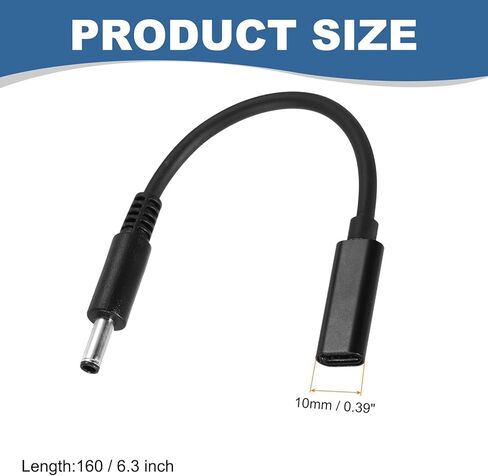 USB C to DC Adapter, 4.5x3.0x0.6mm USB C to DC Power Cable Barrel Plug Adapter for Phone Laptop in Saudi Arabia