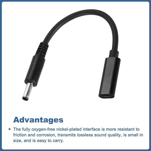 USB C to DC Adapter, 4.5x3.0x0.6mm USB C to DC Power Cable Barrel Plug Adapter for Phone Laptop in Saudi Arabia