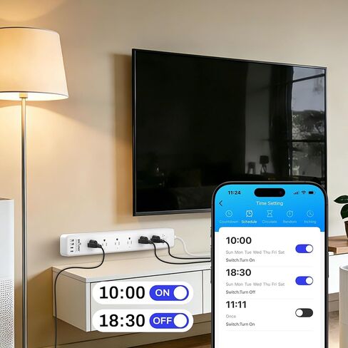 BN-LINK Smart WiFi Power Strip Surge Protector, 6 Individually Controlled Outlets, 4 USB Ports with 20W USB-C Fast Charging, Alexa & Google Home Compatible, App Timer Control in Saudi Arabia