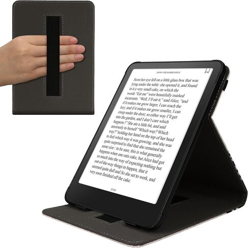غطاء kwmobile متوافق مع Amazon Kindle Paperwhite (2024)/حافظة ملونة - حامل + حزام - شعار المكتبة متعدد الألوان in Saudi Arabia