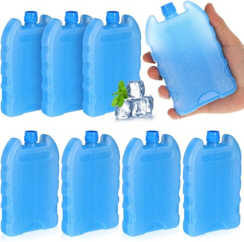Ice Packs for Cooler 8Pcs Reusable Ice Pack for Air Conditioner Portable Blocks for Office Bedroom and Camping Pe Material Blue 5.43X3.39X0.91 Inch in Kuwait
