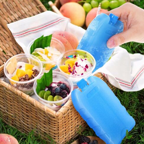 Ice Packs for Cooler 8Pcs Reusable Ice Pack for Air Conditioner Portable Blocks for Office Bedroom and Camping Pe Material Blue 5.43X3.39X0.91 Inch in Kuwait
