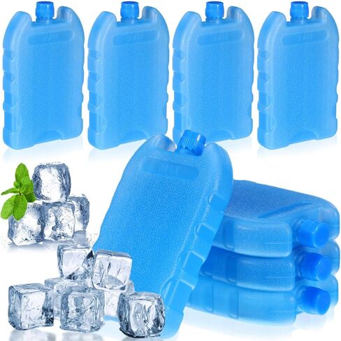 Ice Packs for Cooler 8Pcs Reusable Ice Pack for Air Conditioner Portable Blocks for Office Bedroom and Camping Pe Material Blue 5.43X3.39X0.91 Inch in Kuwait