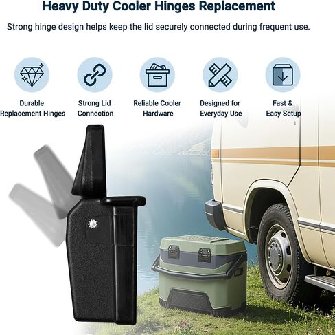 Cooler Replacement Hinges Compatible with Igloo BMX 25, 52 & 72 Qt Coolers, Heavy Duty Cooler Lid Latch Hinges with Screws, Replacement Lid Hardware Kit for BMX Series, 2 Pack in Saudi Arabia