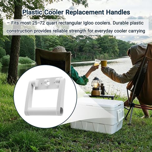 21023 Cooler Handle Replacement Kit, Compatible with Igloo 25–72 Qt Coolers, Heavy-Duty Plastic Cooler Carry Handles with Screws, Replacement Handle Parts (2 Pack) in Saudi Arabia