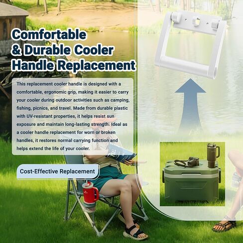 21023 Cooler Handle Replacement Kit, Compatible with Igloo 25–72 Qt Coolers, Heavy-Duty Plastic Cooler Carry Handles with Screws, Replacement Handle Parts (2 Pack) in Saudi Arabia