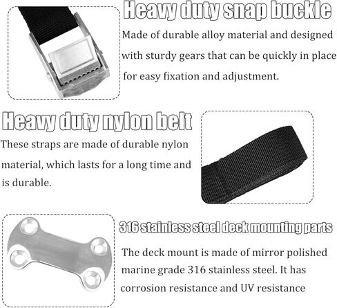 Cooler Tie Down Kit Universal Cooler Tie Down Straps Cam Buckle Lashing Strap for YETI & RTIC Coolers to Prevent Skids and Bumpy in Ship Deck Truck Chassis Trailers in Saudi Arabia