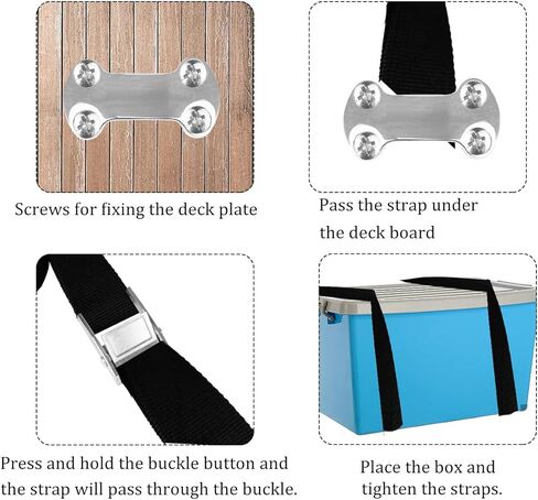 Cooler Tie Down Kit Universal Cooler Tie Down Straps Cam Buckle Lashing Strap for YETI & RTIC Coolers to Prevent Skids and Bumpy in Ship Deck Truck Chassis Trailers in Saudi Arabia