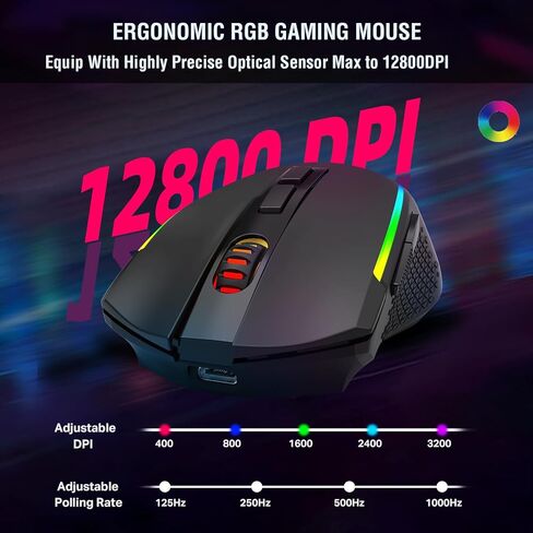 Redragon S162 3-Mode Wilreess Gaming Keyboard & Mouse Combo, 99 Keys K744 RGB GamingKeyboard and 8000 DPI M693 Gaming Mouse Bundle in Saudi Arabia