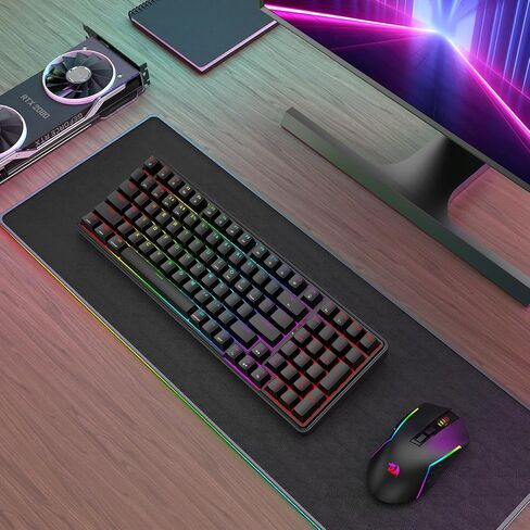 Redragon S162 3-Mode Wilreess Gaming Keyboard & Mouse Combo, 99 Keys K744 RGB GamingKeyboard and 8000 DPI M693 Gaming Mouse Bundle in Saudi Arabia