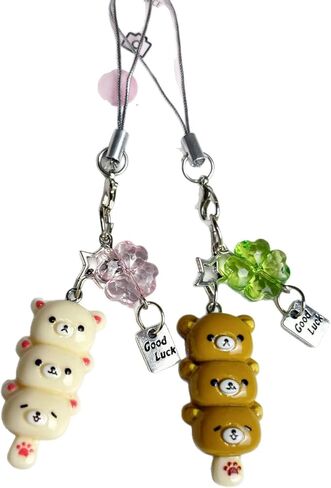 2pcs Tanghulu Bear Super Cute Bear Phone Chain Charm & CCD Pendant, Ideal Gift for Friends, Perfect Choice for Valentine's Day to Give to Your Beloved, Phone Accessories in Saudi Arabia