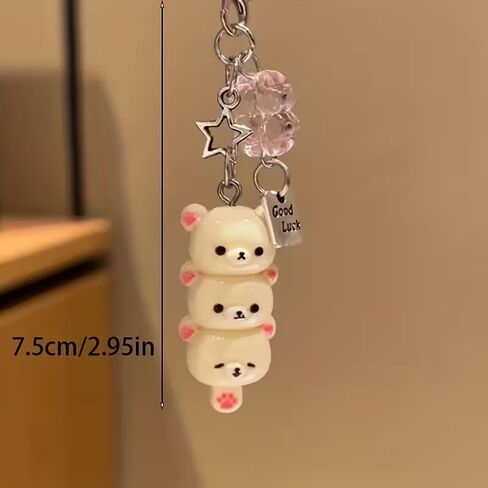 2pcs Tanghulu Bear Super Cute Bear Phone Chain Charm & CCD Pendant, Ideal Gift for Friends, Perfect Choice for Valentine's Day to Give to Your Beloved, Phone Accessories in Saudi Arabia