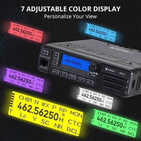 Radioddity DB35-G GMRS Mobile Radio, 35W High Power Transceiver with Detachable Control Panel, UHF/VHF Dual Band Receiver, NRC Noise Reduction, Programming Cable, Long Range for Jeep Truck Off Road in Saudi Arabia