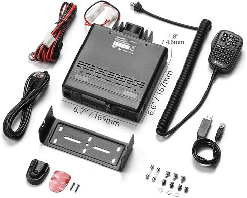 Radioddity DB35-G GMRS Mobile Radio, 35W High Power Transceiver with Detachable Control Panel, UHF/VHF Dual Band Receiver, NRC Noise Reduction, Programming Cable, Long Range for Jeep Truck Off Road in Saudi Arabia