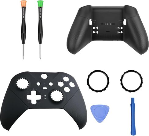 Black Elite 2 Front+ Back Housing Shell Replacement Kit Compatible for Xbox Elite Series 2 Controller Housing Shell Replacement with 2 Rings, and Repair Tools in Saudi Arabia