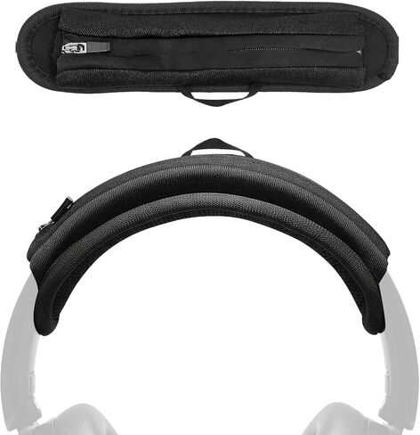Universal Replacement Headphone Headband Cover - Extra Soft Cushion Pad, Stretchable & Breathable, Compatible with Sony, Bose, Beats, JBL Noise Canceling Headphones (Black) in Saudi Arabia