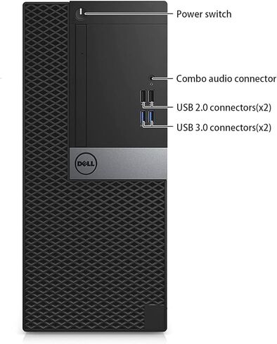 كمبيوتر Dell Optiplex 7040 Mini Tower، كمبيوتر سطح المكتب Windows 11 i5 PC، Intel Core i5-6500T، 256GB SSD، 8GB RAM، لوحة مفاتيح وماوس RGB، HDMI، دعم 4K (متجدد) in Kuwait