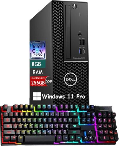 Dell Precision 3431 Small Form Factor Desktop Computer PC, Core i7-9700 3.0GHz, Up to 4.7GHz, 8GB RAM, 256GB SSD, Mouse, Keyboard, USB WiFi+BT, Windows 11 Pro (Renewed) in Saudi Arabia