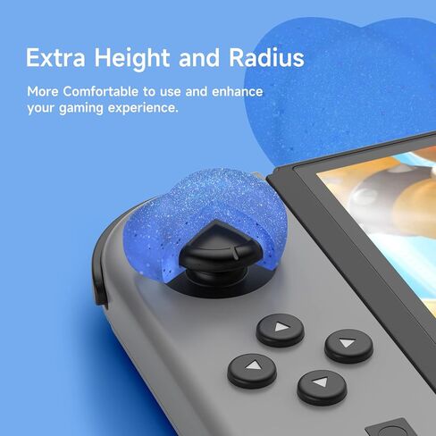 قبعات JINGDU Thumb Grip للتبديل Joy-Con، أغطية أغطية عصا التحكم السيليكون اللطيفة المتوافقة مع Switch/OLED/Lite JoyController، 4 قطع على شكل قلب in Kuwait