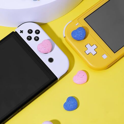 قبعات JINGDU Thumb Grip للتبديل Joy-Con، أغطية أغطية عصا التحكم السيليكون اللطيفة المتوافقة مع Switch/OLED/Lite JoyController، 4 قطع على شكل قلب in Kuwait