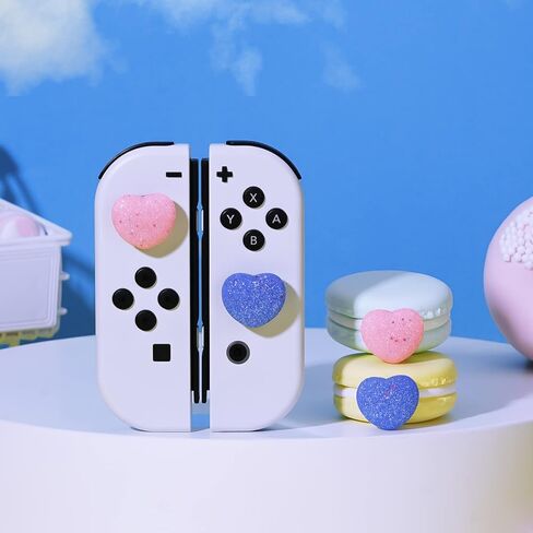 قبعات JINGDU Thumb Grip للتبديل Joy-Con، أغطية أغطية عصا التحكم السيليكون اللطيفة المتوافقة مع Switch/OLED/Lite JoyController، 4 قطع على شكل قلب in Kuwait