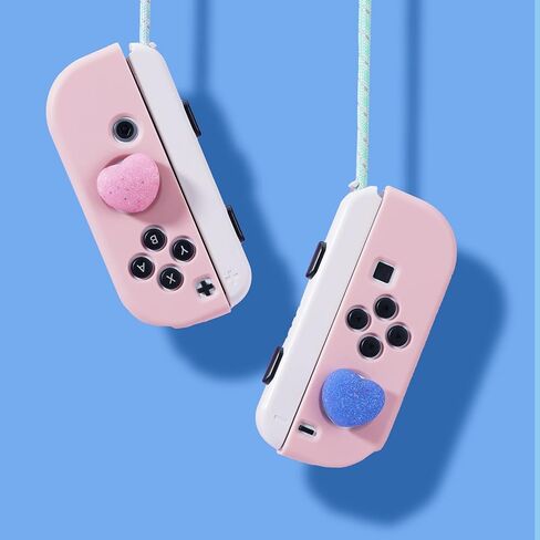 قبعات JINGDU Thumb Grip للتبديل Joy-Con، أغطية أغطية عصا التحكم السيليكون اللطيفة المتوافقة مع Switch/OLED/Lite JoyController، 4 قطع على شكل قلب in Kuwait