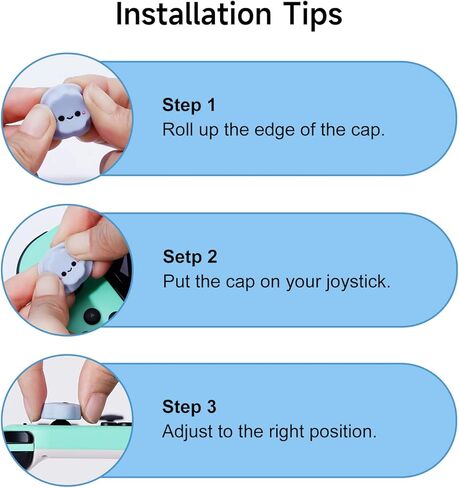 قبعات JINGDU Thumb Grip للتبديل Joy-Con، أغطية أغطية عصا التحكم السيليكون اللطيفة المتوافقة مع Switch/OLED/Lite JoyController، 4 قطع على شكل قلب in Kuwait