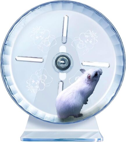 lazYYzal Silent Hamster Wheel, Super-Silent Hamster Exercise Wheels Accessories, Quiet Running Wheels, Adjustable Stand for Hamsters Mice Or Other Small Animals (White, Ф 7 inch) in Kuwait