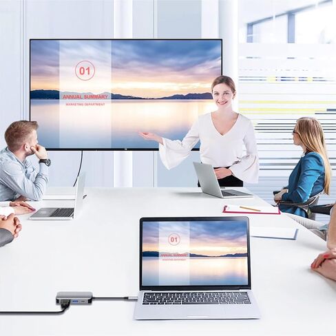 محور محول USB C، 4 في 1 USB من النوع C إلى 4K HDMI وVGA وUSB3.0 وUSB-C PD محطة إرساء متعددة المنافذ متوافقة مع سلسلة MacBook وChromebook وZenbook وغيرها من أجهزة النوع C in Saudi Arabia