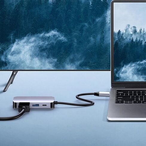 محور محول USB C، 4 في 1 USB من النوع C إلى 4K HDMI وVGA وUSB3.0 وUSB-C PD محطة إرساء متعددة المنافذ متوافقة مع سلسلة MacBook وChromebook وZenbook وغيرها من أجهزة النوع C in Saudi Arabia