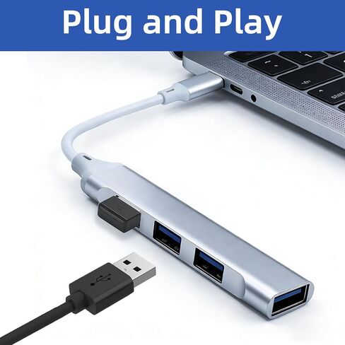 USB c Extender Hub 4 Ports, USB Multiple Adapter Hub, USB A Splitter for Laptop, Xbox, Flash Drive, HDD, Console, Printer, Camera, Keyborad, Mouse and More in Saudi Arabia