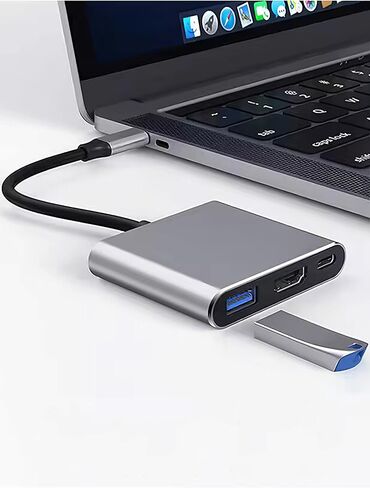 USB C to HDTV Multiport Adapter Cable with Charging Port, USB C Hub, Type-C to USB Adapter with 4K HDMI, USB3.0, 100W Power Delivery, Supports high Speed Data Transfer up to 5Gbps Multi-Port Adapter in Saudi Arabia