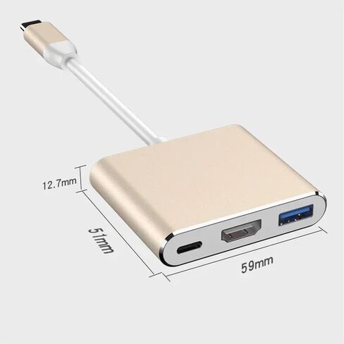 USB C to HDTV Multiport Adapter Cable with Charging Port, USB C Hub, Type-C to USB Adapter with 4K HDMI, USB3.0, 100W Power Delivery, Supports high Speed Data Transfer up to 5Gbps Multi-Port Adapter in Saudi Arabia
