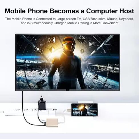 USB C to HDTV Multiport Adapter Cable with Charging Port, USB C Hub, Type-C to USB Adapter with 4K HDMI, USB3.0, 100W Power Delivery, Supports high Speed Data Transfer up to 5Gbps Multi-Port Adapter in Saudi Arabia