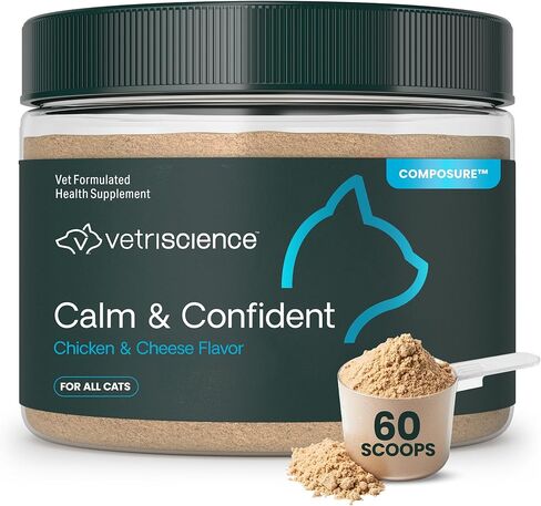VetriScience Composure Max Liquid Formula - Clinically Proven Dog Calming and Cat Calming Supplement with Colostrum, L-Theanine & Vitamin B1 for Stress, Storms, Separation & More - 8 oz in Kuwait