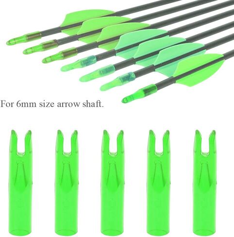 Archery Arrows Nocks for 6mm Shaftment Target 50Pcs Red Blue Green (Green) in Saudi Arabia
