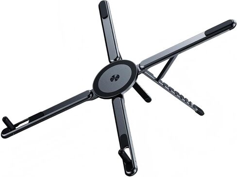 Magnetic Laptop Stand, 3-in-1 Portable Foldable Laptop Riser with Magnetic Phone Holder, Aluminum Adjustable Ergonomic Mount for Desk - Travel Stand Fits 10-16" MacBook Pro Air, iPad, iPhone in Saudi Arabia