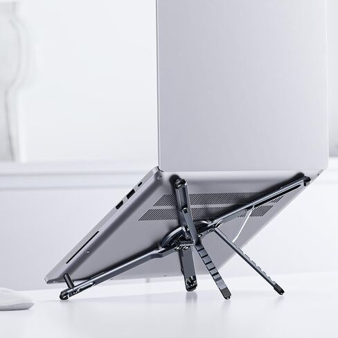Magnetic Laptop Stand, 3-in-1 Portable Foldable Laptop Riser with Magnetic Phone Holder, Aluminum Adjustable Ergonomic Mount for Desk - Travel Stand Fits 10-16" MacBook Pro Air, iPad, iPhone in Saudi Arabia