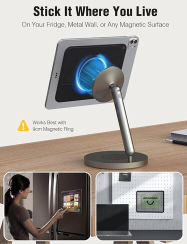 Nillkin Slim Adhesive iPad Stand, Multi-Angle Tablet Stand for Desk with Magnetic Back for iPad/Galaxy Tab and All 10.4-13" Tablets, Portrait/Landscape Modes, Black in Saudi Arabia