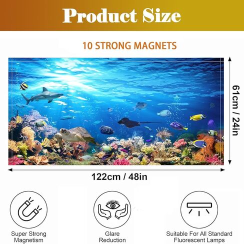 2 Pcs Fluorescent Light Cover Classroom Lighting Cover with 10 Magnets Light Filter Magnetic Ceiling Panel Decoration 2 x 4 ft Reduce Glare for Office School (Ocean Animals) in Saudi Arabia