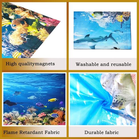 2 Pcs Fluorescent Light Cover Classroom Lighting Cover with 10 Magnets Light Filter Magnetic Ceiling Panel Decoration 2 x 4 ft Reduce Glare for Office School (Ocean Animals) in Saudi Arabia