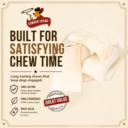 Natural Rawhide Chips – Premium Long-Lasting Dog Treats with Thick Cut Beef Hides (5 Lb) in Saudi Arabia