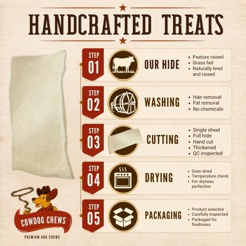 Natural Rawhide Chips – Premium Long-Lasting Dog Treats with Thick Cut Beef Hides (5 Lb) in Saudi Arabia