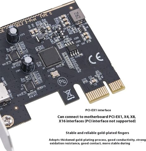USB 3.2 Gen1 PCIe بطاقة تمديد 2 منفذ USB C محول نقل البيانات شريحة ASM1042 لتمديد سطح المكتب in Kuwait